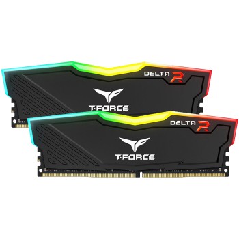 Team T-Force Delta RGB Black 32GB (2x16GB) 3200MHz CL16 DDR4 Gaming Ram (TF3D432G3200HC16FDC01)