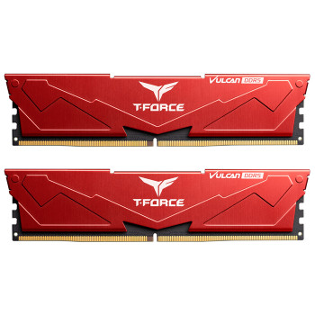 Team T-Force Vulcan Red 32GB (2x16GB) 5600Mhz CL36 DDR5 Gaming Ram (FLRD532G5600HC36BDC01) 