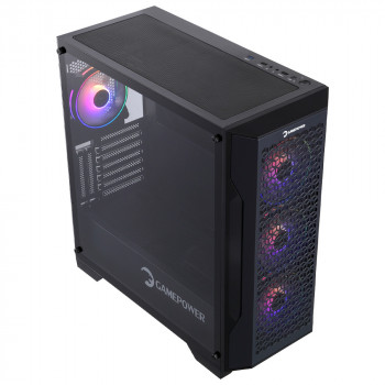 GamePower Savagis ATX 4* ARGB Fan Temperli Cam Hub Siyah Gaming Kasa