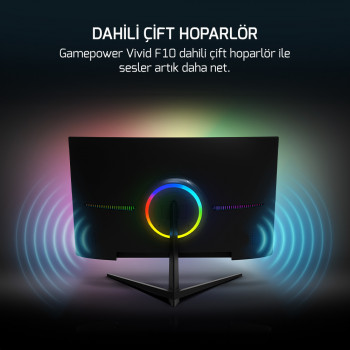 GamePower 24'' Vivid F10 Curved RGB 120Hz 1ms FHD VA PANEL 2x2W Speaker Gaming Monitör (Sıfır Ölü Piksel Garantili)