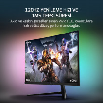 GamePower 24'' Vivid F10 Curved RGB 120Hz 1ms FHD VA PANEL 2x2W Speaker Gaming Monitör (Sıfır Ölü Piksel Garantili)